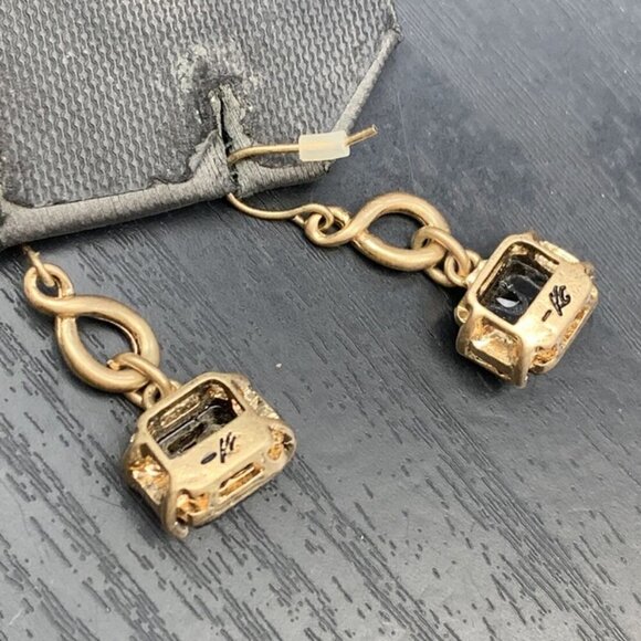 Kenneth Cole New York Gold Tone Jet Black Faceted Stones Necklace Earrings Set - Picture 4 of 15